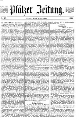Pfälzer Zeitung Freitag 27. Februar 1874