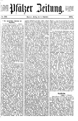 Pfälzer Zeitung Freitag 11. September 1874