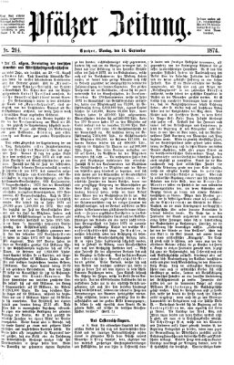 Pfälzer Zeitung Montag 14. September 1874