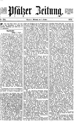 Pfälzer Zeitung Mittwoch 7. Oktober 1874