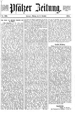 Pfälzer Zeitung Montag 21. Dezember 1874