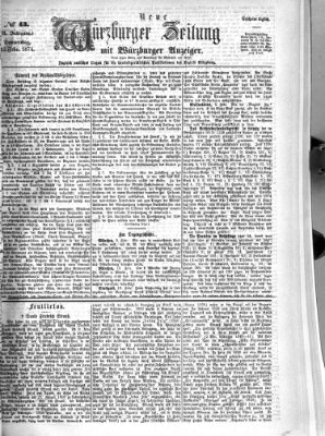 Neue Würzburger Zeitung Donnerstag 12. Februar 1874