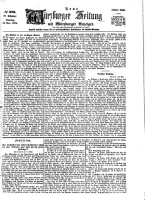 Neue Würzburger Zeitung Sonntag 22. November 1874