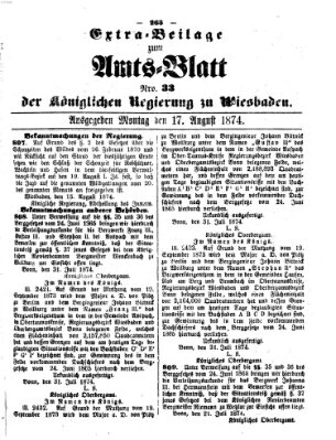 Amtsblatt der Regierung in Wiesbaden (Herzoglich-nassauisches allgemeines Intelligenzblatt) Montag 17. August 1874