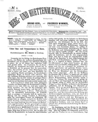 Berg- und hüttenmännische Zeitung Freitag 23. Januar 1874