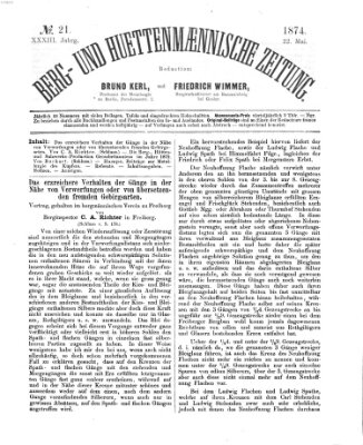 Berg- und hüttenmännische Zeitung Freitag 22. Mai 1874