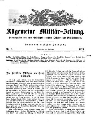 Allgemeine Militär-Zeitung Mittwoch 25. Februar 1874