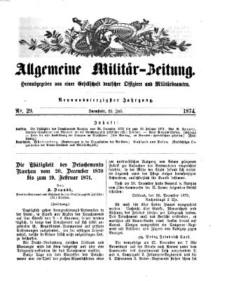 Allgemeine Militär-Zeitung Mittwoch 22. Juli 1874