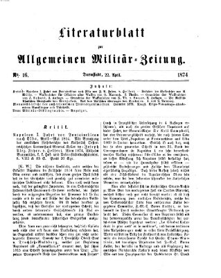 Allgemeine Militär-Zeitung Mittwoch 22. April 1874