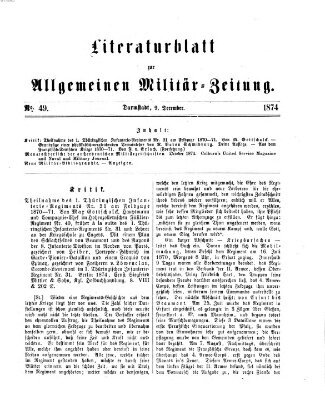 Allgemeine Militär-Zeitung Mittwoch 9. Dezember 1874