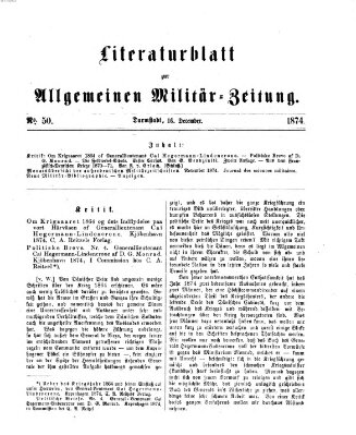 Allgemeine Militär-Zeitung Mittwoch 16. Dezember 1874