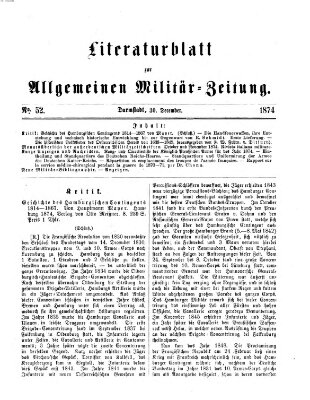Allgemeine Militär-Zeitung Mittwoch 30. Dezember 1874