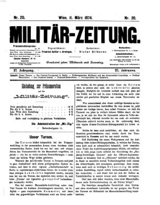 Militär-Zeitung Mittwoch 11. März 1874