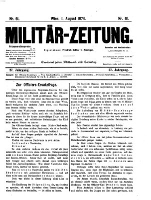 Militär-Zeitung Samstag 1. August 1874
