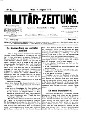 Militär-Zeitung Mittwoch 5. August 1874