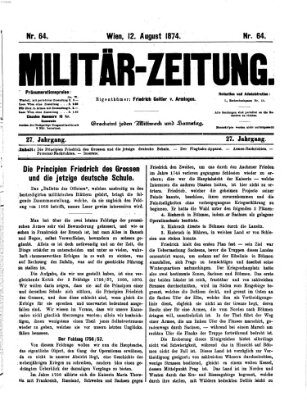 Militär-Zeitung Mittwoch 12. August 1874