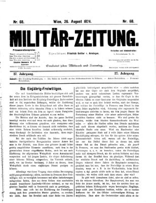 Militär-Zeitung Mittwoch 26. August 1874