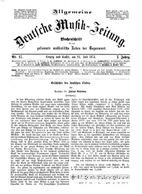 Allgemeine deutsche Musikzeitung Freitag 24. Juli 1874