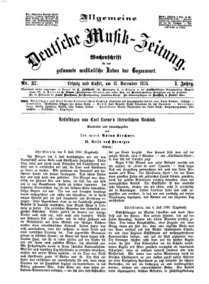 Allgemeine deutsche Musikzeitung Freitag 11. Dezember 1874