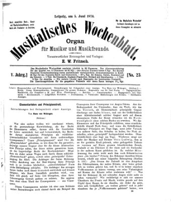 Musikalisches Wochenblatt Freitag 5. Juni 1874