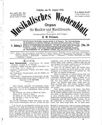 Musikalisches Wochenblatt Freitag 21. August 1874