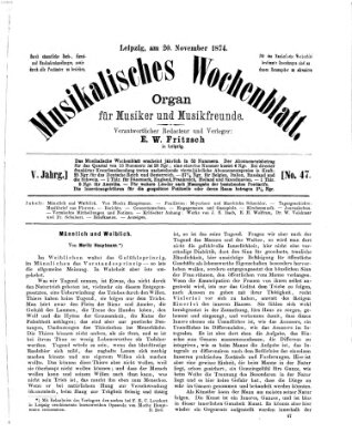 Musikalisches Wochenblatt Freitag 20. November 1874