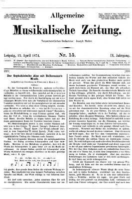 Allgemeine musikalische Zeitung Mittwoch 15. April 1874