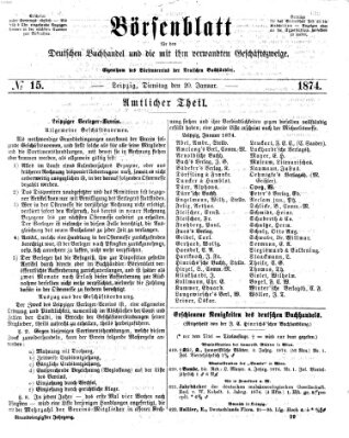 Börsenblatt für den deutschen Buchhandel Dienstag 20. Januar 1874