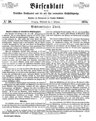 Börsenblatt für den deutschen Buchhandel Mittwoch 4. Februar 1874