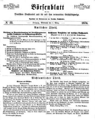 Börsenblatt für den deutschen Buchhandel Mittwoch 4. März 1874