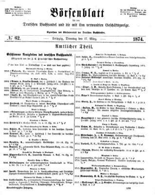 Börsenblatt für den deutschen Buchhandel Dienstag 17. März 1874