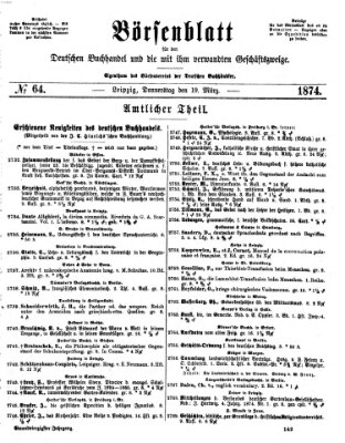 Börsenblatt für den deutschen Buchhandel Donnerstag 19. März 1874