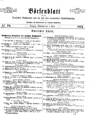 Börsenblatt für den deutschen Buchhandel Mittwoch 8. April 1874