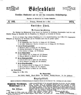 Börsenblatt für den deutschen Buchhandel Mittwoch 6. Mai 1874