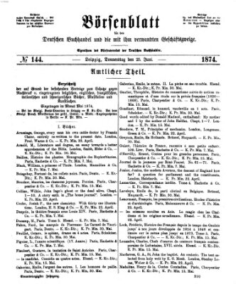 Börsenblatt für den deutschen Buchhandel Donnerstag 25. Juni 1874