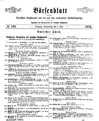 Börsenblatt für den deutschen Buchhandel Donnerstag 2. Juli 1874
