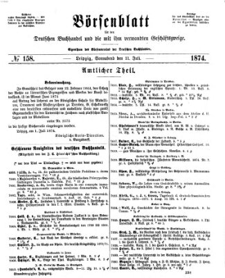Börsenblatt für den deutschen Buchhandel Samstag 11. Juli 1874