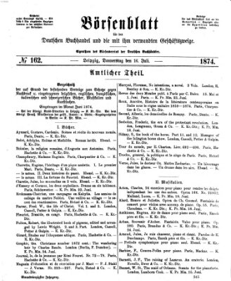 Börsenblatt für den deutschen Buchhandel Donnerstag 16. Juli 1874