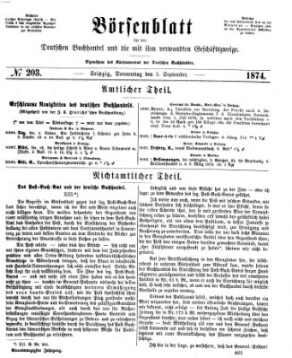 Börsenblatt für den deutschen Buchhandel Donnerstag 3. September 1874