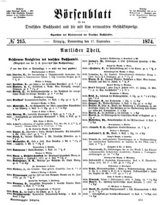 Börsenblatt für den deutschen Buchhandel Donnerstag 17. September 1874
