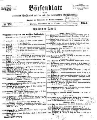 Börsenblatt für den deutschen Buchhandel Samstag 10. Oktober 1874