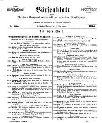Börsenblatt für den deutschen Buchhandel Freitag 6. November 1874