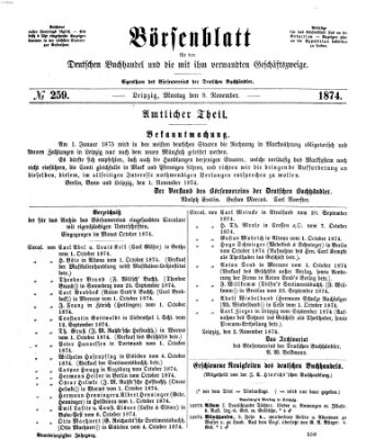 Börsenblatt für den deutschen Buchhandel Montag 9. November 1874