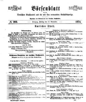 Börsenblatt für den deutschen Buchhandel Freitag 13. November 1874