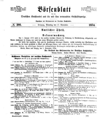 Börsenblatt für den deutschen Buchhandel Dienstag 17. November 1874