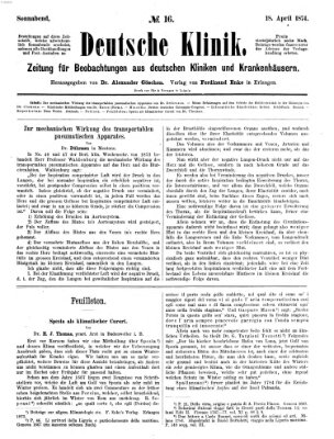 Deutsche Klinik Samstag 18. April 1874