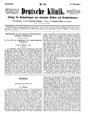 Deutsche Klinik Samstag 12. Dezember 1874