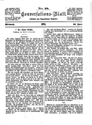 Regensburger Conversations-Blatt (Regensburger Tagblatt) Mittwoch 10. Juni 1874