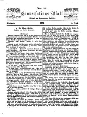 Regensburger Conversations-Blatt (Regensburger Tagblatt) Mittwoch 1. Juli 1874