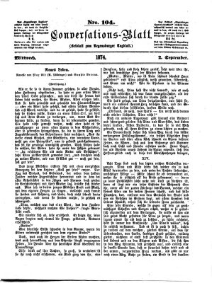 Regensburger Conversations-Blatt (Regensburger Tagblatt) Mittwoch 2. September 1874